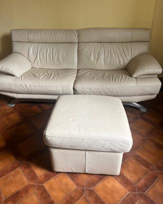 Divano in pelle beige