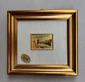 2 quadretti realizzati su foglia d'oro