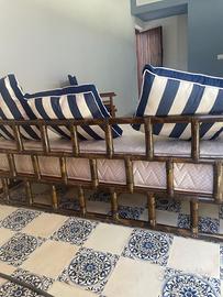 Divano letto bambù vintage