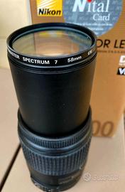 Obiettivo zoom Nikon 55-300 super tele mai usato