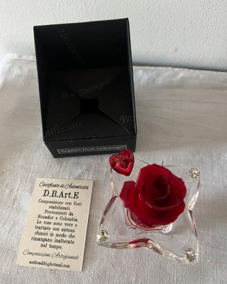 Rosa stabilizzata su supporto swarovski