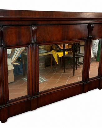 Specchiera vintage in legno scuro con specchi