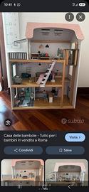 grande casa delle bambole in legno