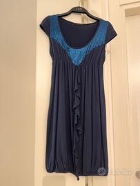 Vestito Pinko blu navy con paillettes