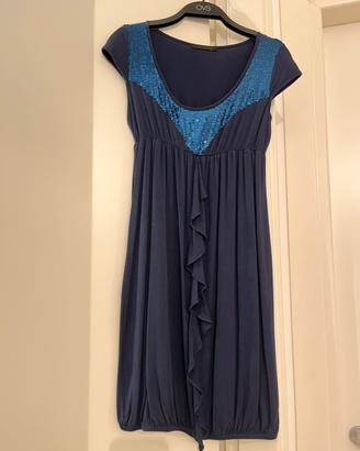 Vestito Pinko blu navy con paillettes