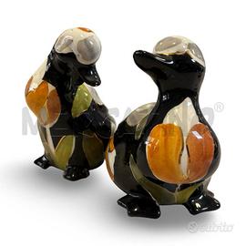 SOPRAMMOBILE OCHE CERAMICA NERO CON FIORI BIANCO V