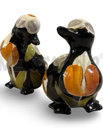 SOPRAMMOBILE OCHE CERAMICA NERO CON FIORI BIANCO V