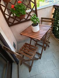 Tavolino e 2 sedie da esterno