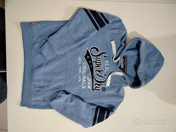 Felpa con cappuccio Superdry azzurra