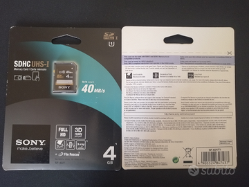 Scheda SDHC Sony 4gb