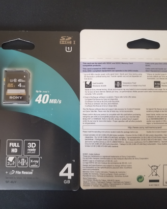 Scheda SDHC Sony 4gb