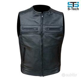 Gilet per Bikers in Vera Pelle Bovina ST 1180 PW