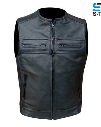 Gilet per Bikers in Vera Pelle Bovina ST 1180 PW