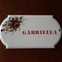 "Gabriella" targa smaltata, nuova