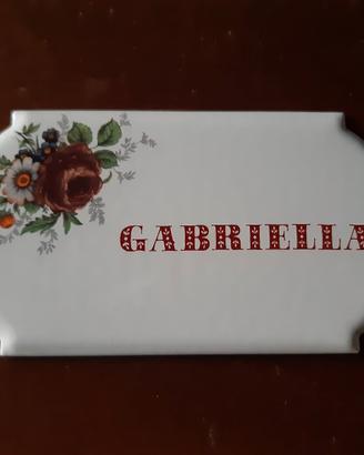 "Gabriella" targa smaltata, nuova