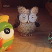 Tre gufi in ceramica