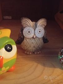 Tre gufi in ceramica