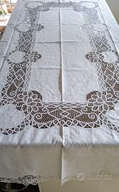 Tovaglia in lino e pizzo rinascimento + 12 tovagl.