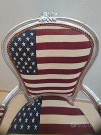 Poltrone con bandiera americana colore argento 