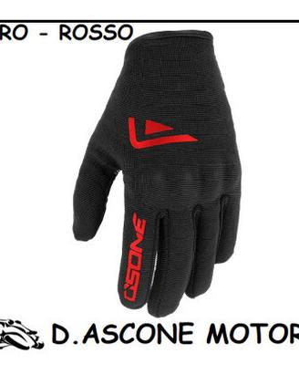 Guanti moto Nero Rosso estivi