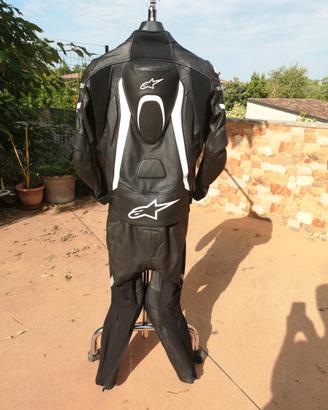 tuta moto 46 alpinestars divisibile pelle