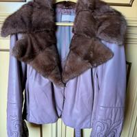 Giacca in pelle viola