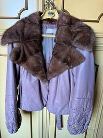 Giacca in pelle viola