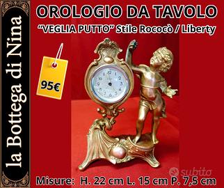 OROLOGIO DA TAVOLO "VEGLIA PUTTO" STILE ROCOCÒ