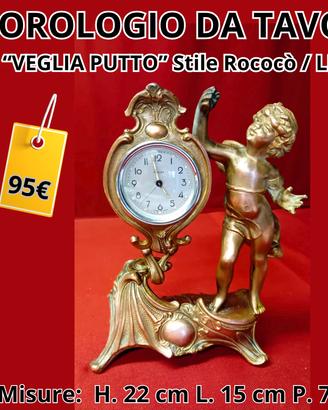 OROLOGIO DA TAVOLO "VEGLIA PUTTO" STILE ROCOCÒ