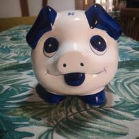 SALVADANAIO MAIALINO IN PORCELLANA GRANDE VINTAGE