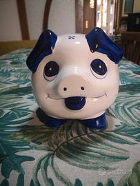 SALVADANAIO MAIALINO IN PORCELLANA GRANDE VINTAGE