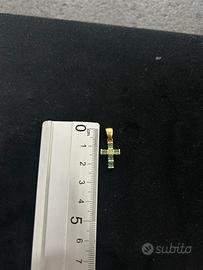 Croce in Oro18Kt -Diamante-Smeraldo