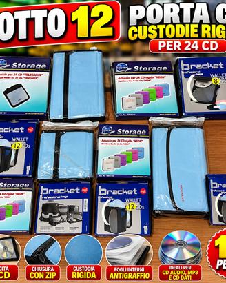 Lotto 12 porta CD e custodie per CD