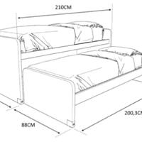 Letto doppio sovrapposto estraibile