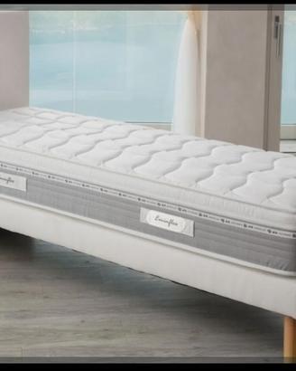 Letto singolo eminflex con spalliera bianco 