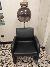 poltrona con casco asciugacapelli 