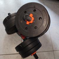 manubri e 20 kg di dischi