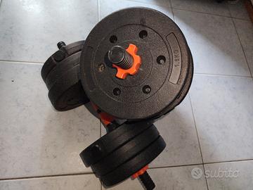 manubri e 20 kg di dischi