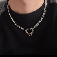 Collana Catena Argentata Uomo/Unisex Cuore Gotico