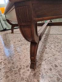 tavolino con vetro in legno