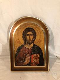 Icona Cristo Pantocratore Stampa su Tavola Legno