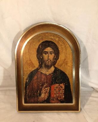 Icona Cristo Pantocratore Stampa su Tavola Legno