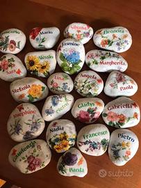 Sassi fermacarte segnaposto