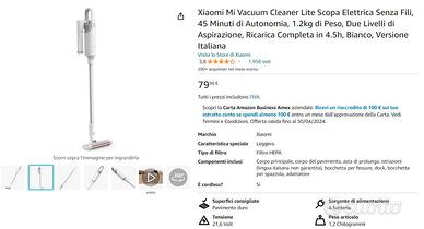 Xiaomi Mi Vacuum Cleaner Lite Scopa Elettrica - Elettrodomestici In vendita  a Lucca