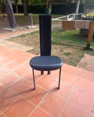 6 sedie pelle blu  calligaris