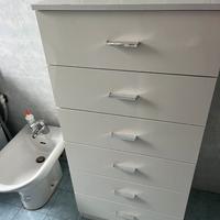 Cassettiera 6 cassetti bianco lucido