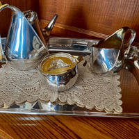 Servizio da tè con vassoio Alessi in silver plate