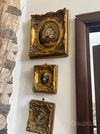 Set di 3 quadri in stile barocco fiorentino