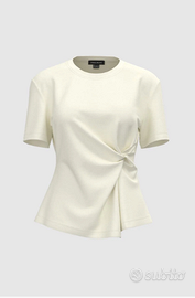 Elegante Top Bianca a Maniche Corte