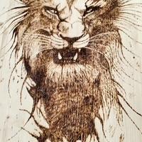 quadro stile pirografia 